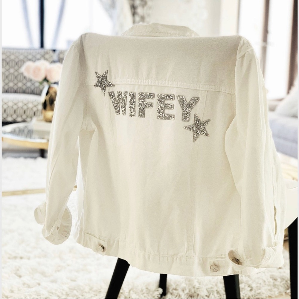 Wifey White Denim Jacket